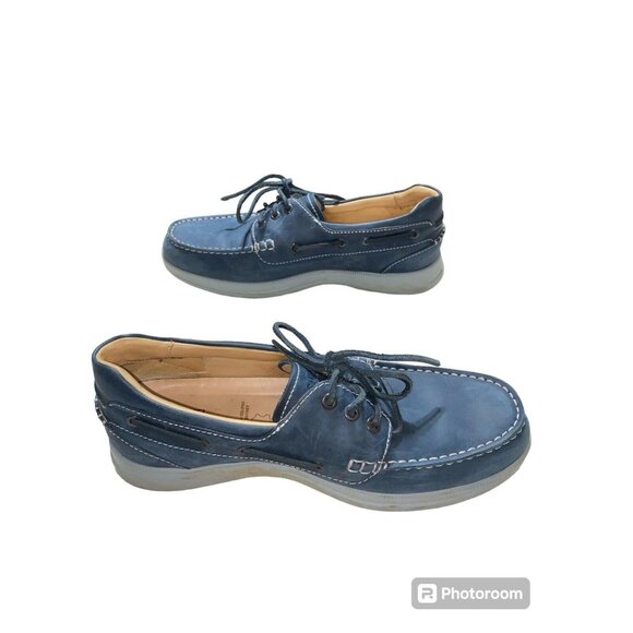 Samuel Hubbard Loafers Men Size 10.5 Leather Shoes New Endeavor  Driftwood Blue - Picture 1 of 8